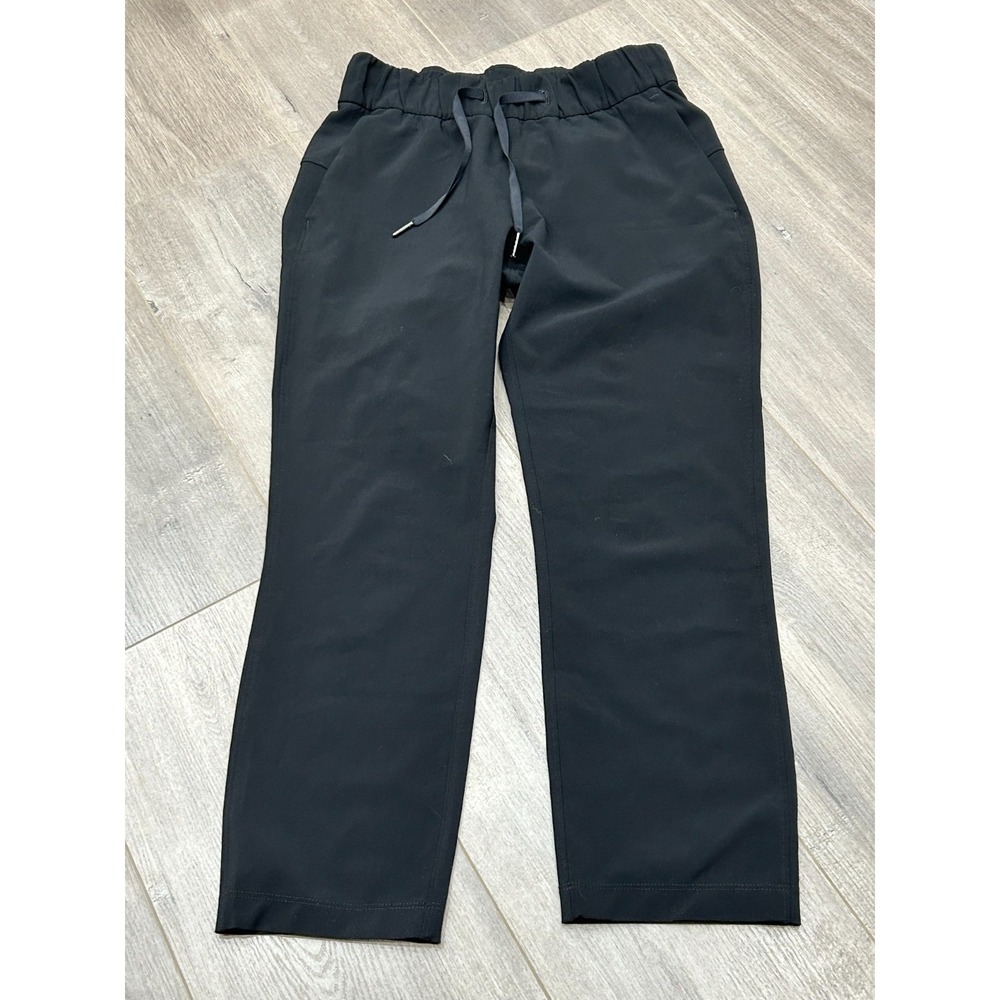 Lululemon Black On the Fly Pants Womens Size 2 Drawstring Sporty Relaxed Fit